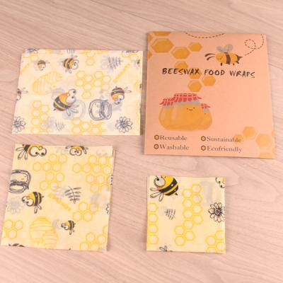 China GOTS Kitchen Sandwich Organic Reusable Beeswax Food Wraps Eco Friendly Beeswax Cotton Beeswax Wrap Square for sale