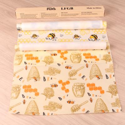 China Hot Sales BOSI Beeswax Biodegradable Food Wrap Organic Plastic Free Alternative Food Storage Bread Sandwich Wrapping Beeswax Food Wrap Roll for sale