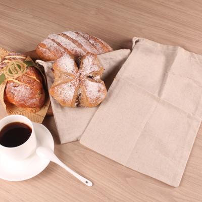 China BIODEGRADABLE Reusable Organic Quality Cotton BOSI Bread Storage Canvas Bread Storage Bags with Ties 21CM*36CM for sale