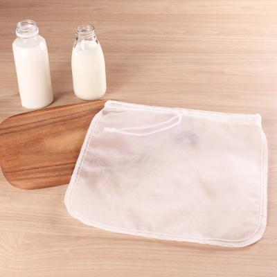 China food & Beverage Factory OEM Services Food Grade Good Nylon Mesh Nut Milk Bag Large 12inch*12inch Reusable Almond Milk Washable Bag for sale