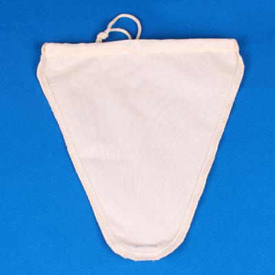 China food & Beverage Factory BOSI 28 * 30 cm Cone Shape Organic Nut Milk Bags Unbleached Cotton 28 x30 cm Mesh Strainer Perfect Size For Almon for sale