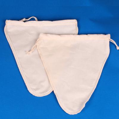 China food & Organic Beverage Plant Double V Shape Cotton Nut Milk Bag With Cotton Seams For Sprouting Yogurt Good Mesh Cheese Cloth Filter for sale