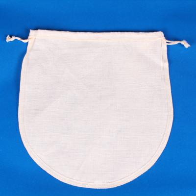 China food & Natural Beverage Plant Hemp Nut Milk Bag Curved Bottom Double Drawstring 13inch*13inch Reusable Food Strainer for sale