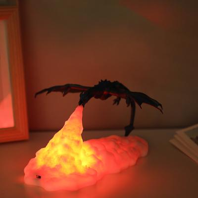 China 3D Eco-friendly Printing LED Night Light Fire-breathing Dragon Table Lamp Space Shuttle Rocket Lamp USB Rechargeable Bedside Lights for Kids for sale