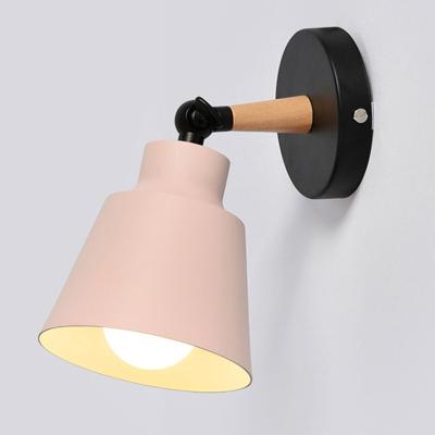 China Nordic Wooden Wall Lights Aluminum Wall Light Bedroom Near Modern LED Lights Macaroon Wall Lamps E27 Restaurant Bar Lighting for sale