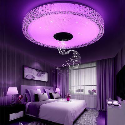 China Modern Led Speaker Crystal Acrylic Wireless Music Light Ceiling Lamp for Bedroom Home Lighting for sale