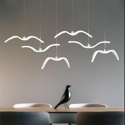 China Modern Nordic Seagull Design Pendant Lights Acrylic Chandelier Lighting Retro Pendant Lamp Fixture Home Decor Chandelier Suspension Light for sale