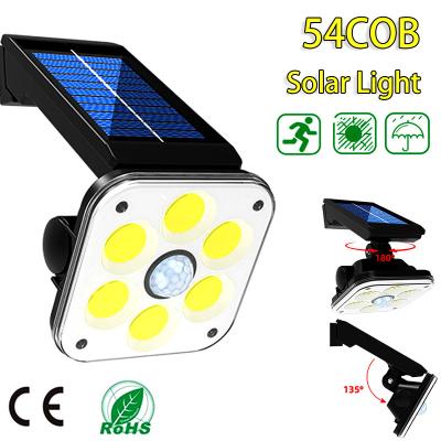 China Residential Solar LED Sunlight Light Outdoor Powered Lamp PIR Motion Sensor Street Spotlight Waterproof for Garden Decoration 3 Modes for sale