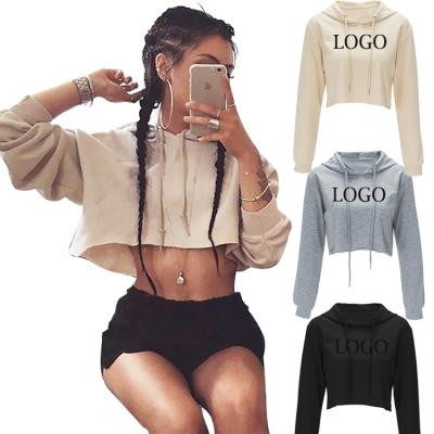 China OEM Logo Latest Design MI-LING Breathable Women's Pullover Hoodies Women Long Sleeve Crop Top for sale