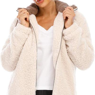 China MI-LING LadiesSoft Teddy Hooded Jumper Hoody Jacket Anti-wrinkle Coat Women's Hoodies for sale