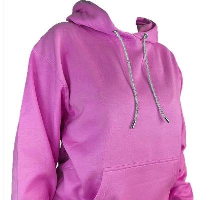 China Breathable MI-LING Personalized Rhinestone Drawstring Solid-Color Hoodie for sale