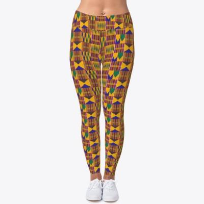 China MII-LING Breathable Women Workout Fitness Printafrican Digital Print African Print High Waist Leggings for sale