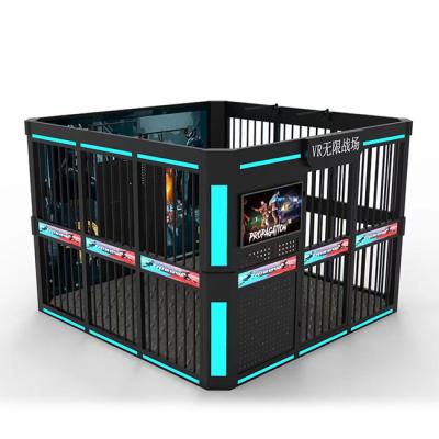 China Metal exciting fun 9d 4 player vr game machine cage version vr shooting simulator 9d shooting virtual reality for sale