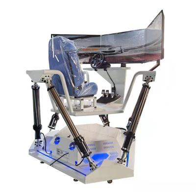 China Metal Virtual Reality Entertainment 9D VR Racing Simulator Machine Three Screen Six Axis Racing Car Game for sale