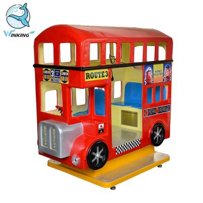 China Fiberglass Winking Coin Operated Kiddie Rides Mini London Bus Arcade Kids Ride On Swing Car Game Machine For Amusement Park for sale