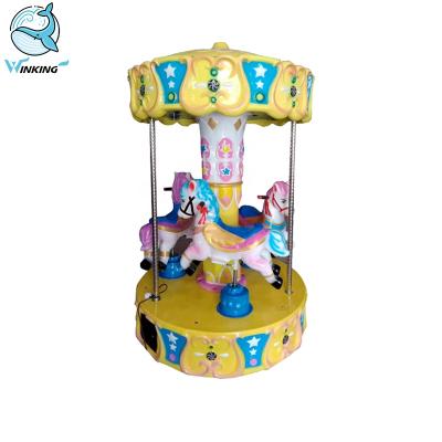 China Coin Operated Fiberglass+Metal Go Around Horse Music And Light Carousel Kiddie Rides Game Machinecoin for sale