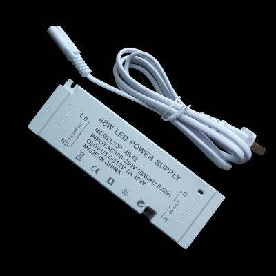 China Cabinet/Cabinet/Wardrobe LED Light DC 12V Led Lighting Power Supply 4A 48w Led Cabinet Light Driver AC 240V Led Strip Light Transformer for sale