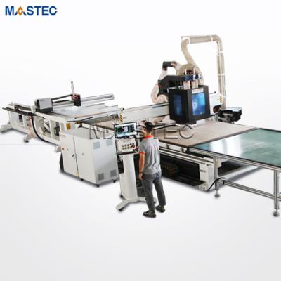 China Hotels Nesting Automatic CNC Woodworking Feeding Machine For Wood Panel Cutting Slotting Milling for sale