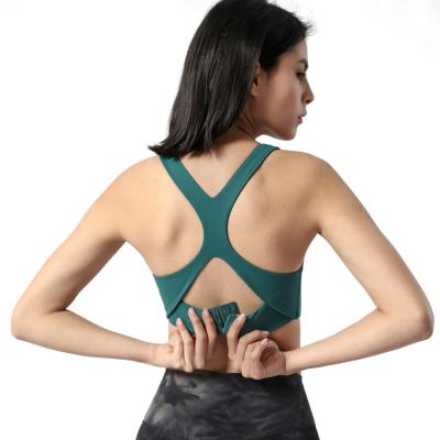 China Breathable New Product Slim Fit Sports Use Yoga Equipment Breast Pad Elegant Upper Women Back Hang Fitness Shirt Yoga Wear High Impact Bra for sale