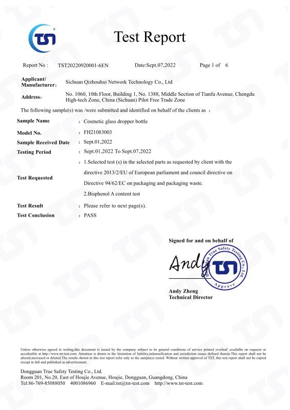 Directive 2013/2 EU; Directive 94/62 EC - Sichuan Qizhouhui Network Technology Co., Ltd.