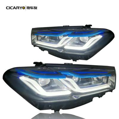 China Blue Stripe Cicaryo G30 Laser headlight For BMW 5' G30 2016-2021 G38 F90 Xenon Hid LED car upgrade to 2022 M5 Competition Blue Laser for sale