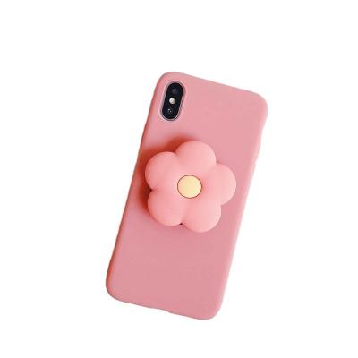 China Silicone Flower Design Stand Cell Phone Case Cartoon Mobile Phone Case For 6/6s/6p/6sp/7/8/8p/11pro for sale