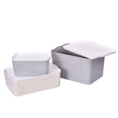 China New Design Large Capacity Gray Office Storage Box Big Storage Box Viable Plastic Supplier for sale