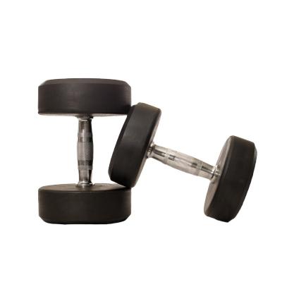 China Home Big Promotion Black Environmental Friendly CPU Coating Round Head Dumbbell for sale