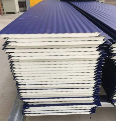 China Exterior 16mm Insulation Metal PU Sandwich Panel Fireproof Interior And Exterior Wall Panel for sale