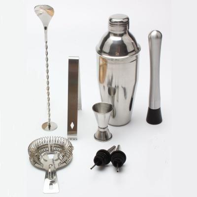 China Bar Clubs Stainless Steel 8 PCS Bartender Kit for Drink Mixing Include Cocktail Shaker Set 25oz Martini Shaker Jigger Strainer Spoon Tongs for sale