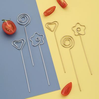 China Sustainable Stainless Steel Martini Wine Picks Cocktail Picks Metal Sticks Toothpicks For Party, Banquet, Buffet, Catering for sale