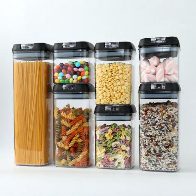 China Steamable 7 Pcs BPA Free Cereal Plastic Food Containers With Improved Durable Lids For Kitchen Pantry Airtight Food Storage Containers for sale