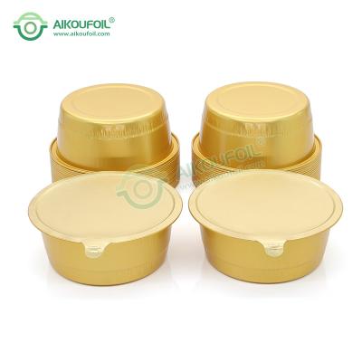 China Aikou Gold 38oz 500ml 600ml 950ml 1200 Airline Food Trays Aluminum Foil Sealable Lids Airline Trays for sale