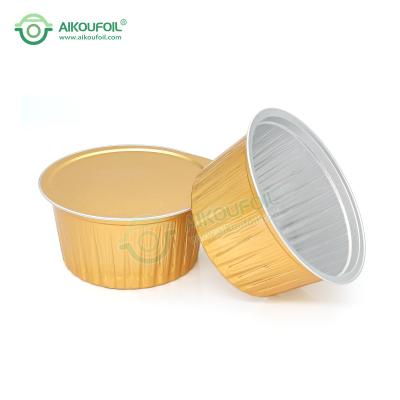 China Disposable Colorful Food Box Aikou Restaurant Food Aluminum Foil Lids Gold 800ml Aluminum Foil Hot Seal Container for sale