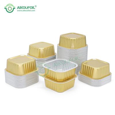 China Aikou 150ml Food Box Eco-friendly Disposable Aluminum Foil Box Food Packing Container Aluminum Foil Food Container for sale