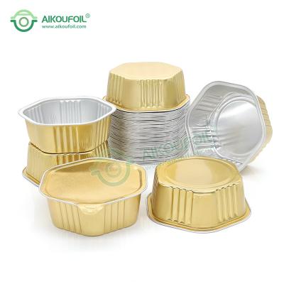 China Aikou Food Box 6 Sides Form 330ml 450ml 1150ml Aluminum Food Container Plastic Lid For Food Packaging for sale