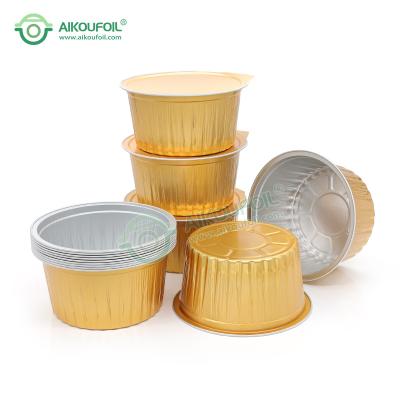 China Aluminum Food Box Aikou Containers Food Packaging Gold Aluminum Foil Container for sale