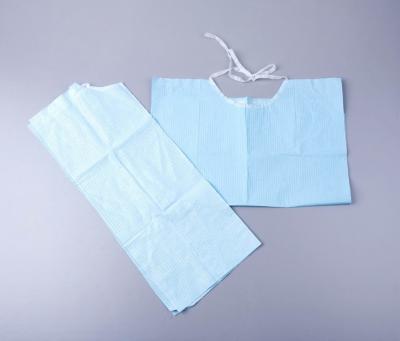 China Disposable waterproof dental apron tie on shape for sale