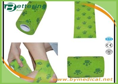 China Dog paw printing Veterinary Non Woven Self Adhesive Flexible Wrapping Bandage Coflex Pet Bandage for sale