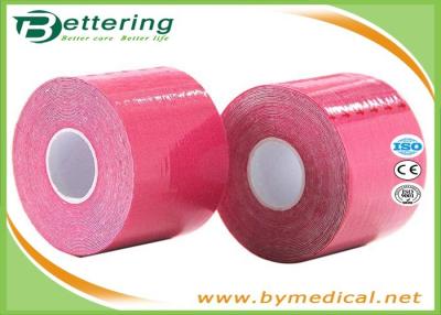 China Kinesiology Tape Kinesio Tape 5cm x 5m Waterproof Pure Cotton,Sports Safety Muscle Tape Pink Colour for sale