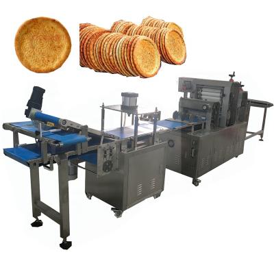 China Durable Full Automatic Bread Naan Making Machine Snack Pie Make Up Line Flat Bread Production Line for sale