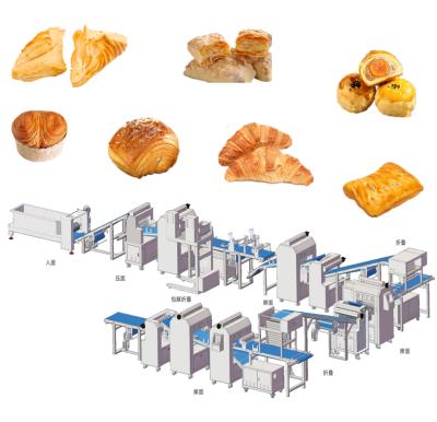 China Hotels Automatic Puff Pastry Machine Puff Pastry Production Line Puff Pastry Forming Machine Laminating Line zu verkaufen