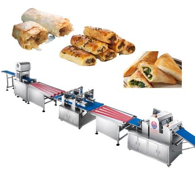 China Easily Cleaned Full Automatic Puff Pastry Machine Filo Pastry Making Machine Butter Pastry Production Line zu verkaufen