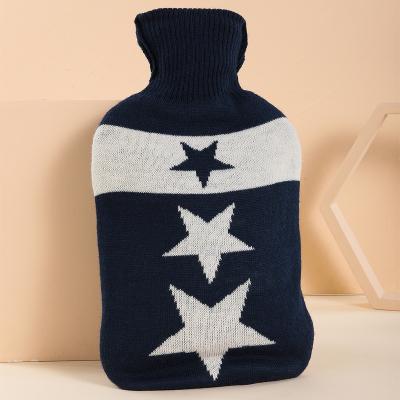 China Five-pointed Hot Selling Star Safety Wool Cover Hot Water Bag Hot Compress Rubber Hot Water Bottle for sale