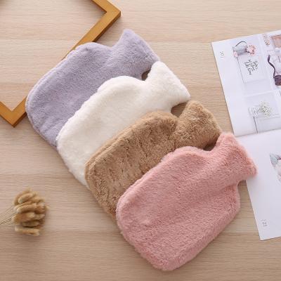 China Large Cover Plush Safety Solid Color Compress 1000ml Simple Hot Water Bottle Rubber Hot Water Bottle for sale