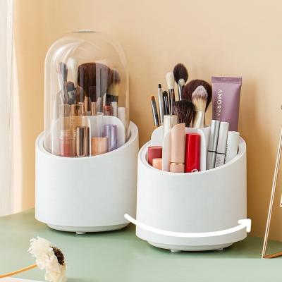 China High Quality Sustainable Fashion 360 Degrees Rotating Cosmetic Storage Box Desktop Storage Box With Lid for sale