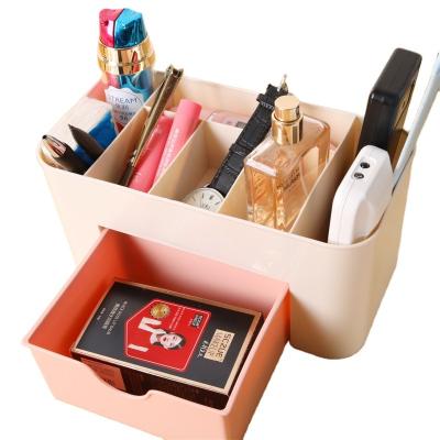 China Make Up Storage Viable Simple Box Organizer Drawer Jewelry Solid Color Plastic Cosmetic Storage Box for sale