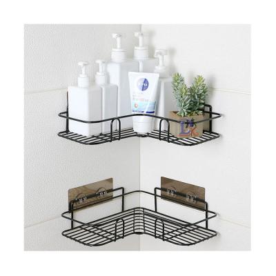 China Sustainable Bathroom Wall Storage Rack Kitchen Corner Racks Triangular Kitchen Storage Rack Without Punching for sale