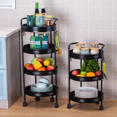 China Sustainable Modern Multi-Layer Floor Rack Kitchen Vegetable Storage Rack Rolling Cart Kitchen Storage Rack for sale