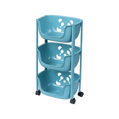 China Multi-Layer Vegetable Household Kitchen Floor Sustainable Plastic Storage Rack Children's Toy Storage Rack for sale